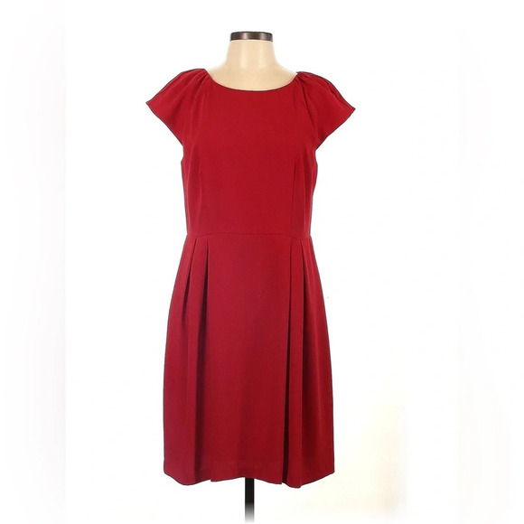 LOFT NWOT Cap Sleeve Sheath Mini Dress in Red - Picture 1 of 7